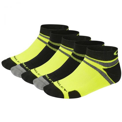 Oakley Golf Low Cut 5 Pack Men's Socks, color: Black Print | Jet Black | White | Vintage Yellow, category/department: men-socks