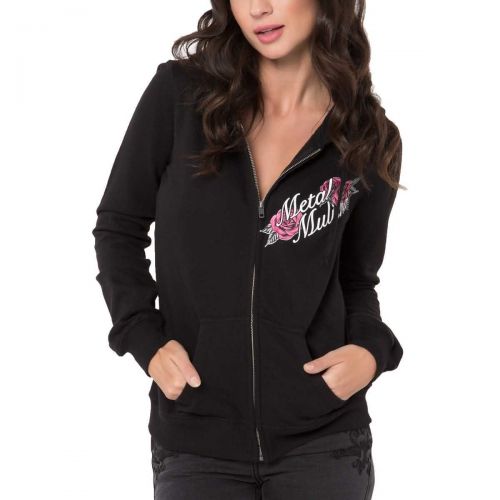 Metal Mulisha Ditto Fleece Women's Hoody Zip Sweatshirts, color: Black | Hot Pink, category/department: women-sweatshirts