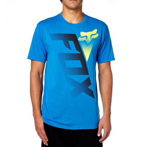 Fox Racing Shiv Tech Men's Short-Sleeve Shirts, color: Heather Graphite | Heather Blue, category/department: men-tees-shortsleeve
