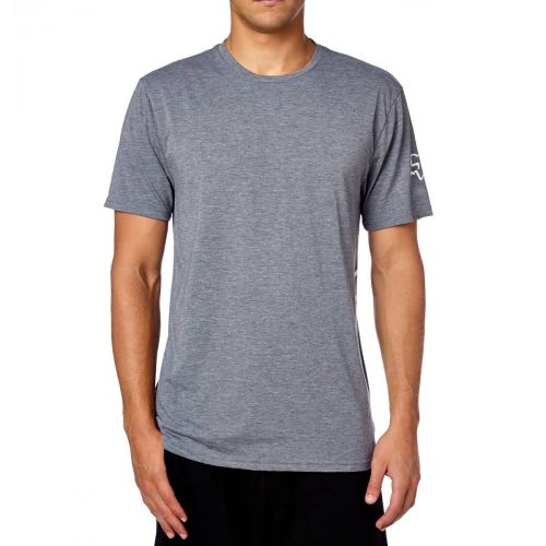 Fox Racing Great Asset Tech Men's Short-Sleeve Shirts, color: Heather Graphite | Heather Red, category/department: men-tees-shortsleeve