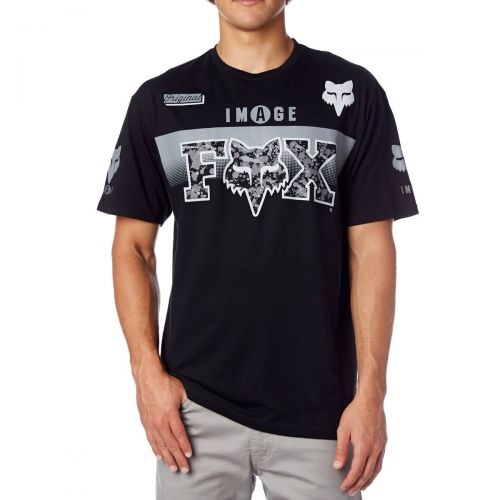 Fox Racing Daytona Men's Short-Sleeve Shirts, color: Black | Optic White, category/department: men-tees-shortsleeve