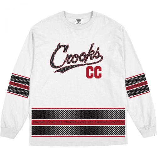 Crooks & Castles Mens Crks Team Long-Sleeve Shirt, color: Navy | White, category/department: men-tees-longsleeve