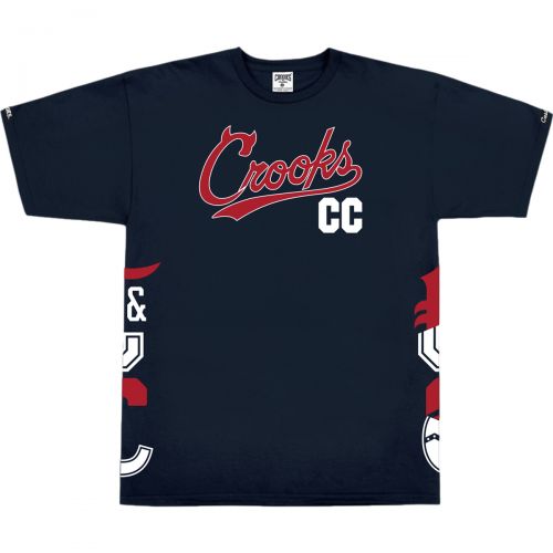 Crooks & Castles Mens Syndicate C's Short-Sleeve Shirt, color: Black | Navy | White, category/department: men-tees