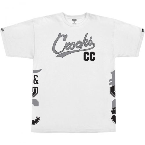Crooks & Castles Mens Syndicate C's Short-Sleeve Shirt, color: Black | Navy | White, category/department: men-tees