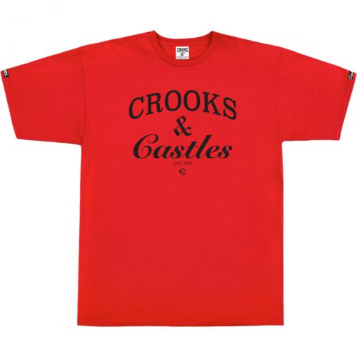 Crooks & Castles Mens Timeless Short-Sleeve Shirt, color: Black | True Red | White | Heather Grey, category/department: men-tees