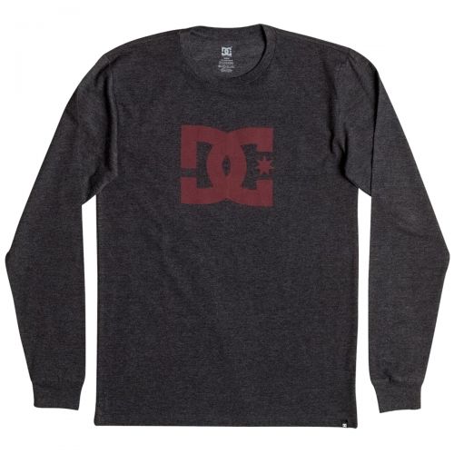 DC Mens Star Long-Sleeve Shirt, color: Charcoal Heather, category/department: men-tees-longsleeve