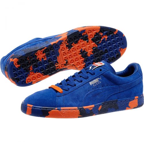 Puma Mens Suede Classic+ Rubbermix Shoes, color: Limoges/Vermillion Orange, category/department: men-shoes