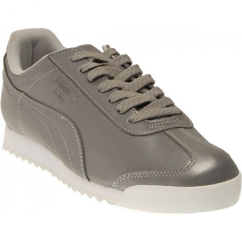 Puma Mens Roma Reflective Shoes, color: Silver Metallic/Black, category/department: men-shoes